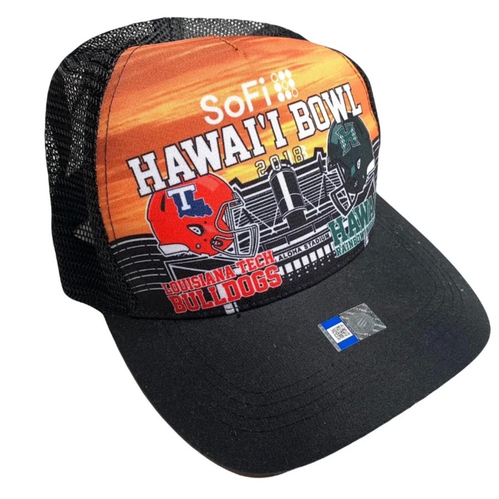Louisiana Bulldogs vs UH Warriors Hawaii Bowl 2018 Trucker Hat Adult OS Football